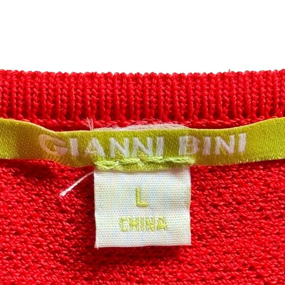 Gianni Bini Women's Red Dress With 3/4 Sleeves & Lace Cutout Design - Size L - Picture 4 of 5